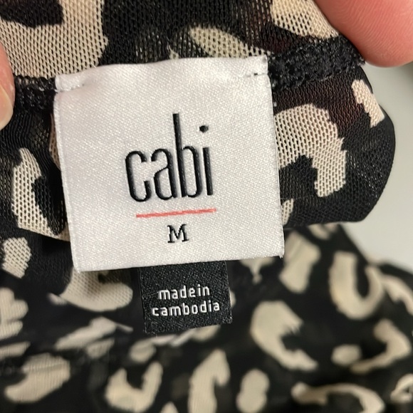 Cabi Sweetheart Top #4163 Black Ivory animal print - Size M - Picture 3 of 4